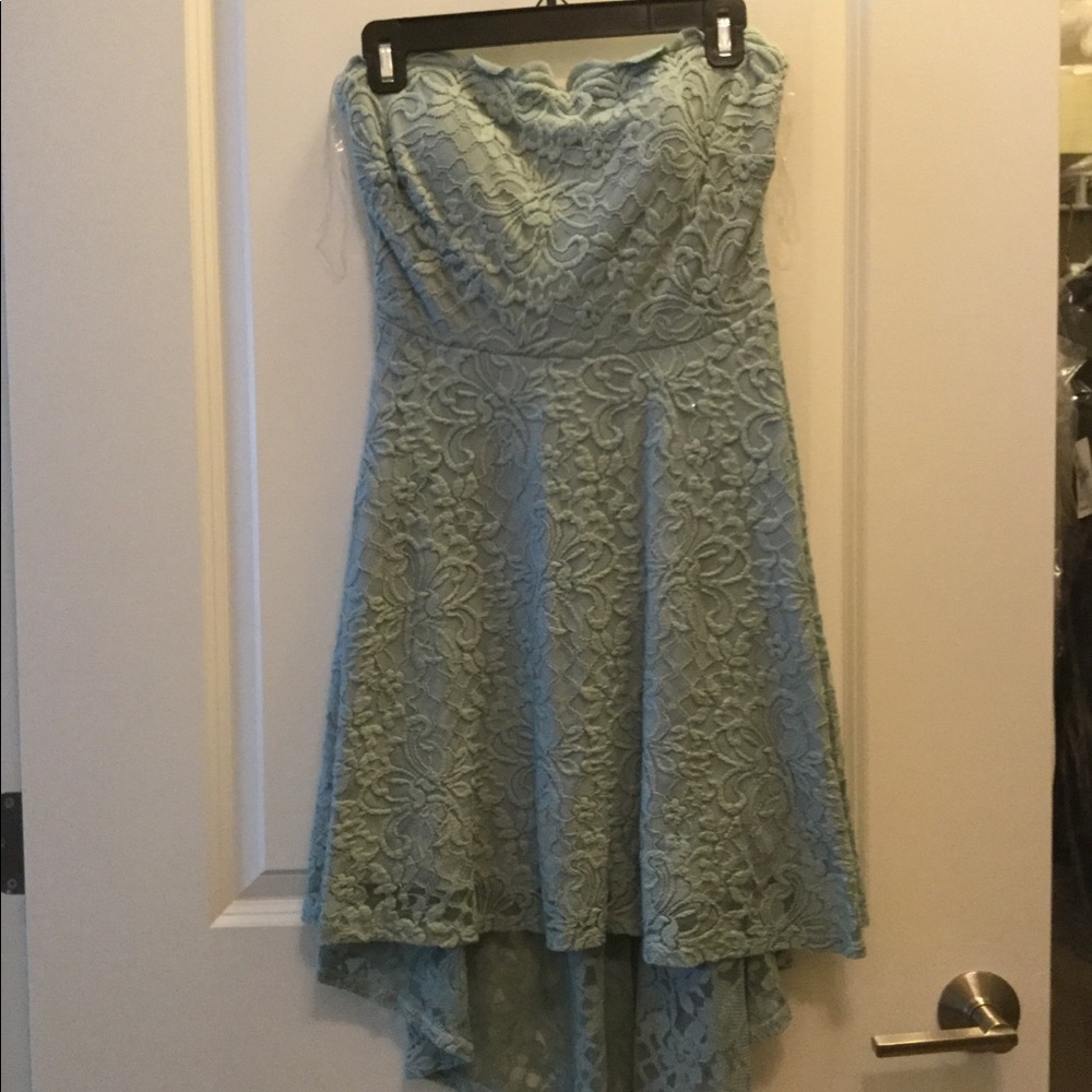 Hi Low Strapless Floral Dress